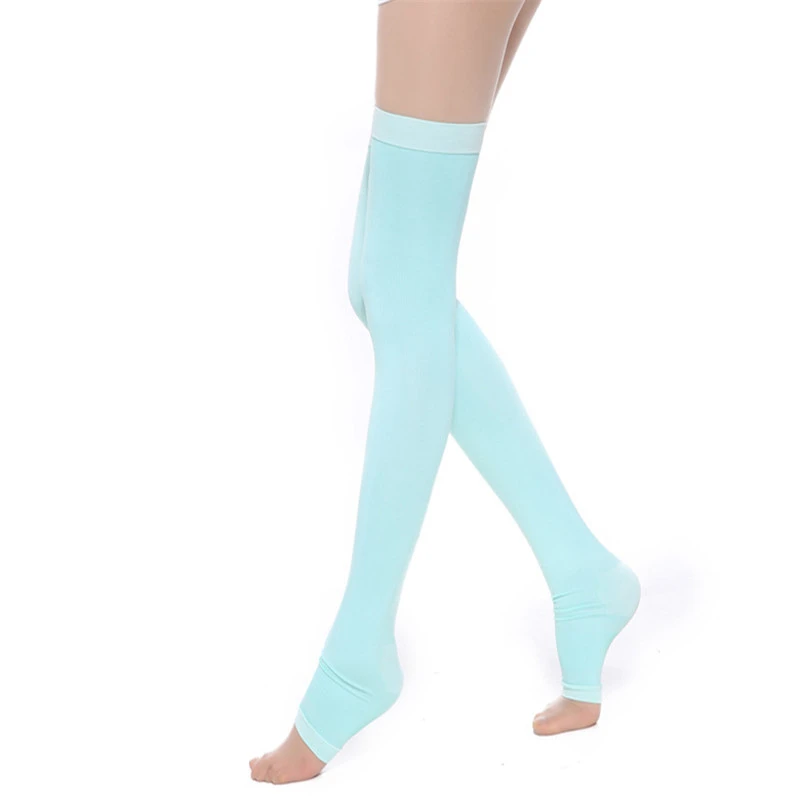Женские компрессионные носки с открытым носком 420D однотонные нейлоновые чулки под давлением для медицинских, полетов путешествий, беременности, спорта, тонкие