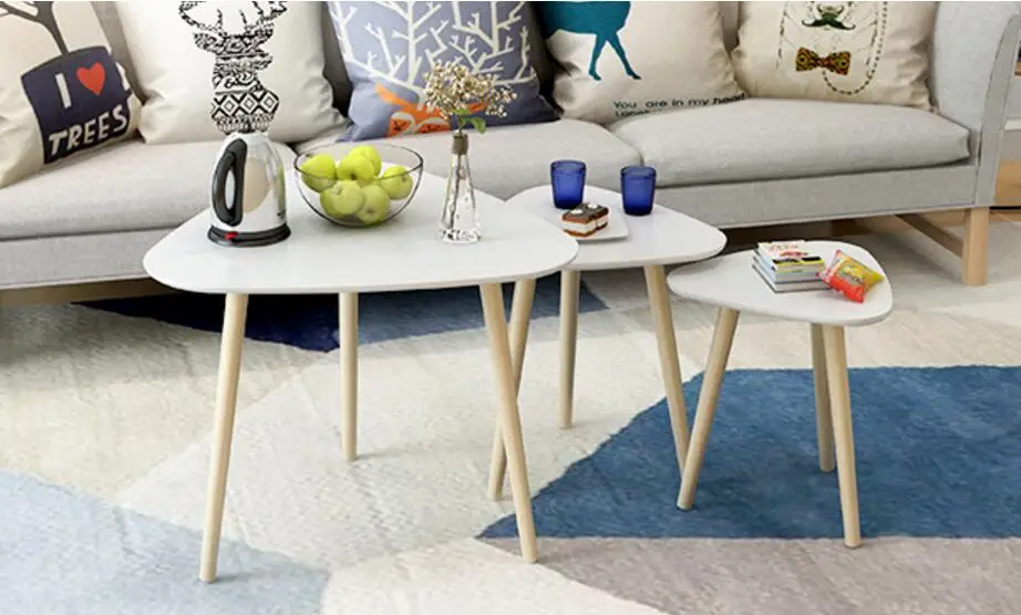 Triangle Eco-friendly Wooden Coffee Table Living room tea tables end table Bed small side table Triangle Eco-friendly Wooden Coffee Table Living room tea tables end table Bed small side table