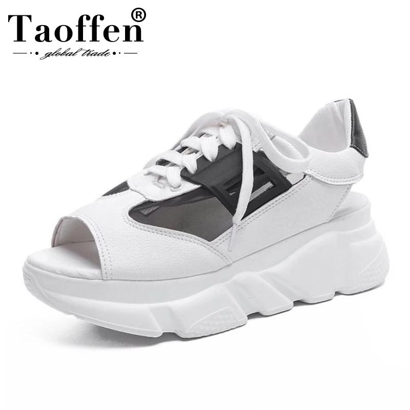 

TAOFFEN Women Fashion Sandals Casual Daily Summer Shoes Women Daily Street Lace Up Office Lady Outdoor Footwear Size 35-39