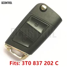 QCONTROL Модернизированный Автомобильный Дистанционный ключ для SKODA 3T0837202C Citigo/Fabia/Octavia/Rapid/Roomster/Superb/Yeti 5FA010413-01