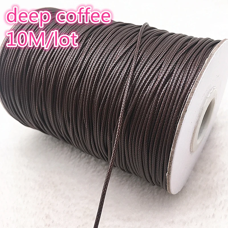 

10meters 1mm deep coffee Waxed Cotton Cord Waxed Thread Cord String Strap Necklace Rope Bead DIY Jewelry Making