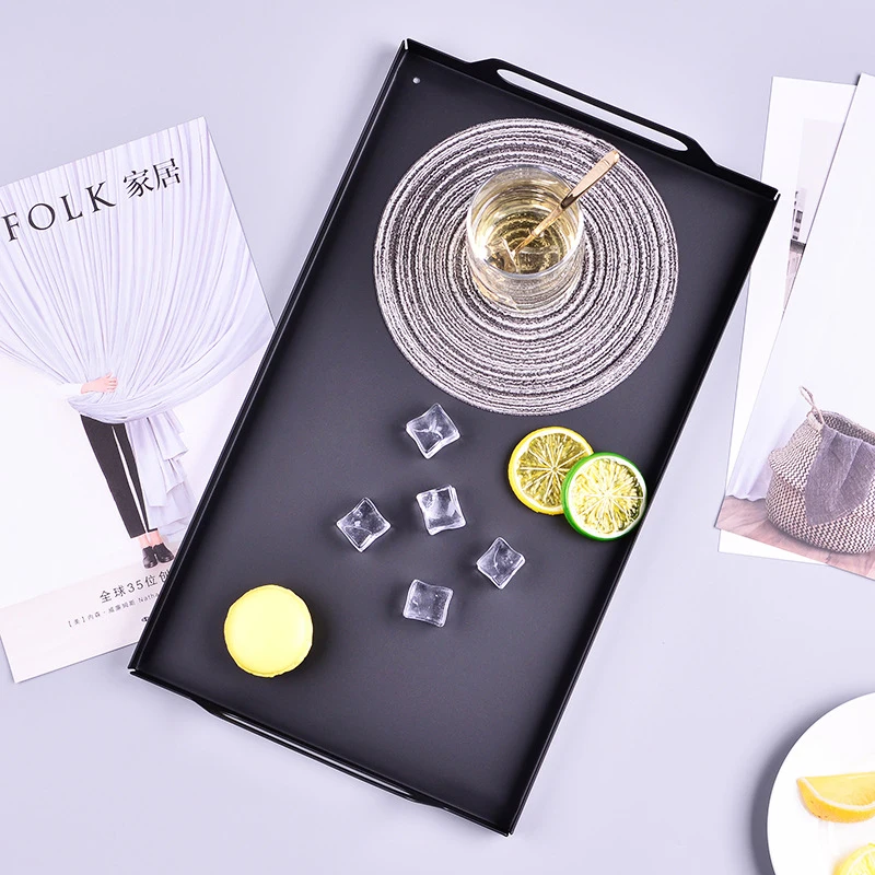 4 Colors Metal Iron Crafts Cosmetic Perfume Storage Tray Dish Decoration Plate Trays Gift Jewelry Ring Bread Dessert Plate