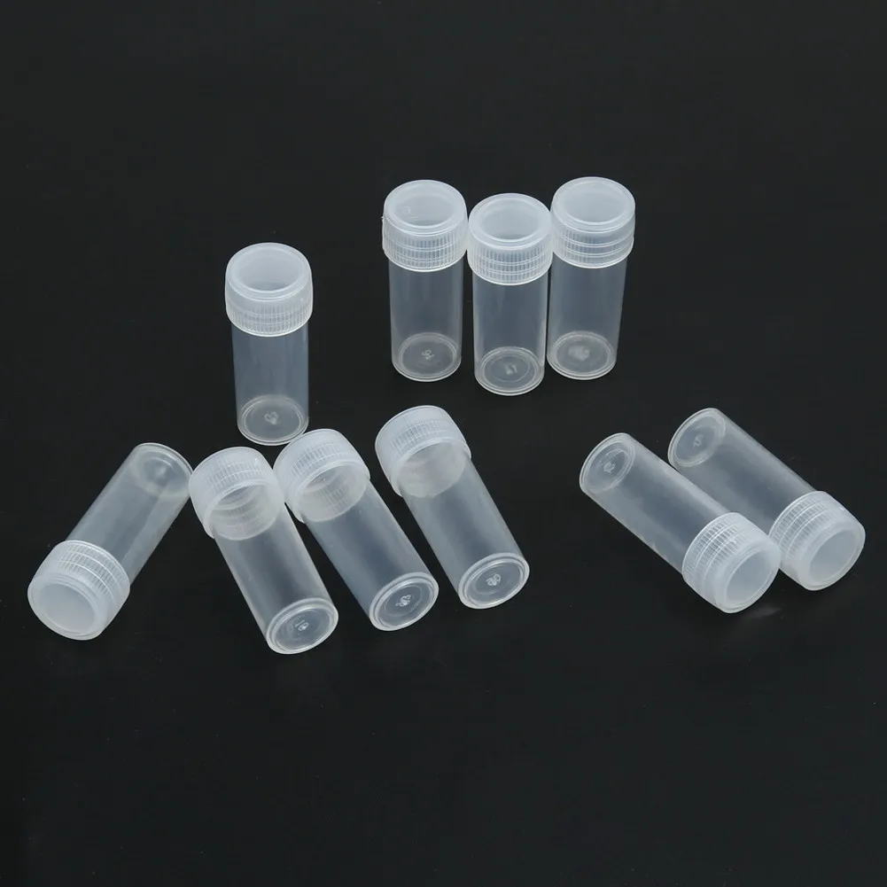 

50PCS 5ml Clear Plastic Sample Bottle 5ML Volume Empty Jar Cosmetic Containers Small Storage Contain Bottle Refillable Bot