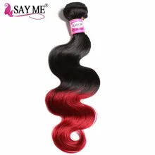 1b Burgundy Ombre Brazilian Hair Body Wave Non Remy Human Hair Extensions Weave Bundles 1 Piece