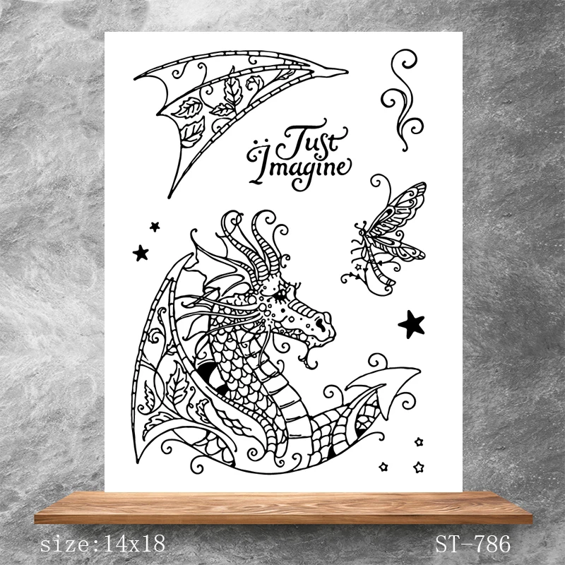 

ZhuoAng Lovely dragon Transparent Seals for DIY scrapbooking photo album Clear Stamps