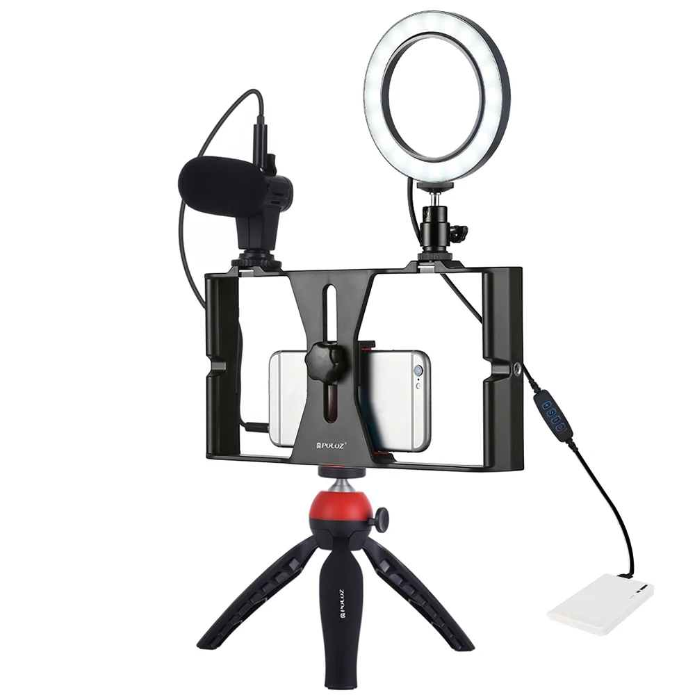 

Andoer Dimmable Selfie Led Ring Fill Light With Cell Phone Holder & Tripod Stand Stabilizer & Microphone Ringlight Photography