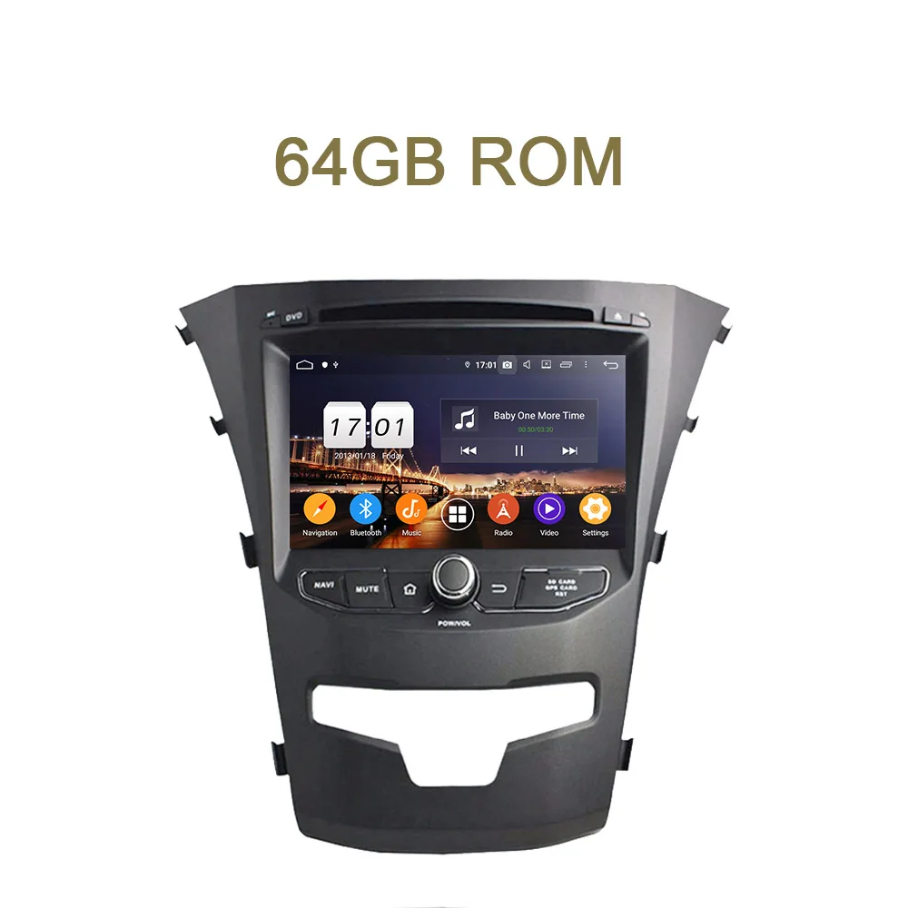 DSP ips TDA7851 2 din Android 9,0 для SsangYong Korando 4 ГБ ОЗУ 64 ГБ Автомобильный dvd-плеер Bluetooth Авторадио тюнер gps ГЛОНАСС - Цвет: with 64GB ROM