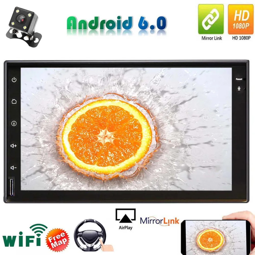 Android 6.0 Car auto radio NO DVD Player Auto Radio Video 1080P Multimedia Player 7'' Double din GP