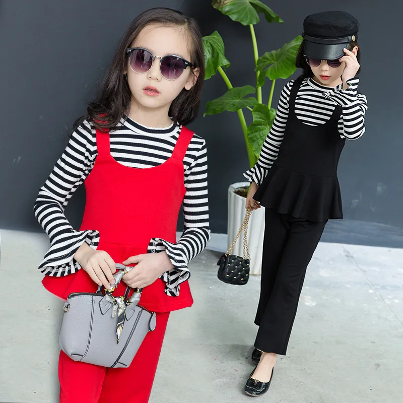 

2018 Autumn Girls Tracksuit Set Fashion Children Clothing 3PCS Spring Casual Girls Clothes Suit Kids Outfits 4 6 8 10 11 Years