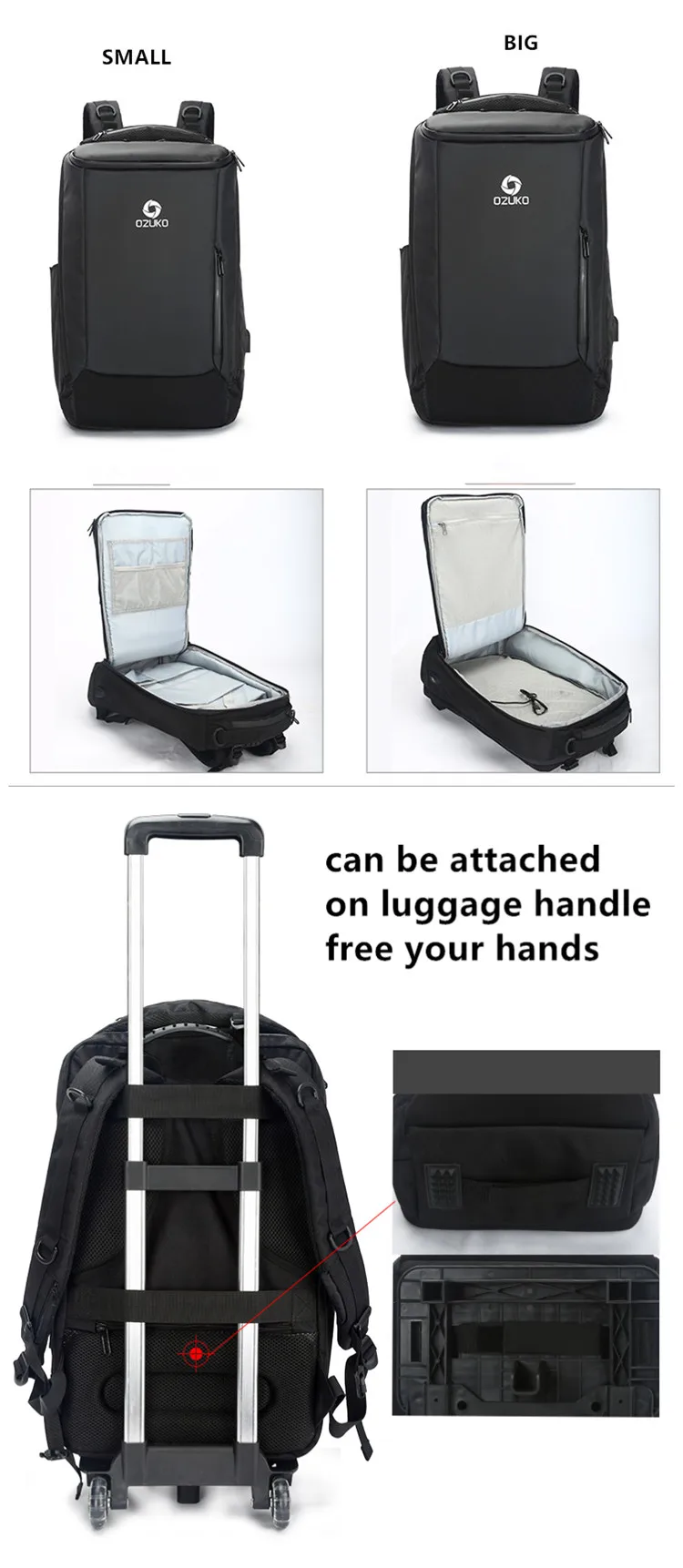 Fashion business traveling bag 20 inch waterproof bags with raincover custom back pack men bagpack backpack laptop usb backpack