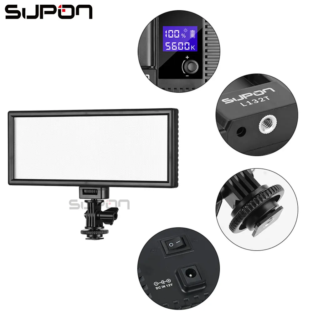 Supon L132T ЖК дисплей двухцветный Диммируемый тонкий портативный ручной DSLR видео