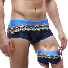 Пляжная одежда этнические обычаи Гавайские мужские плавки геометрический рисунок купальники Для мужчин младших слипы, мужские пляжные шорты для серфинга