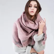 Winter New 2016 Tartan Scarf Desigual Solid Cuadros New Luxury Brand Unisex Blanket Shawls Pashmina Women