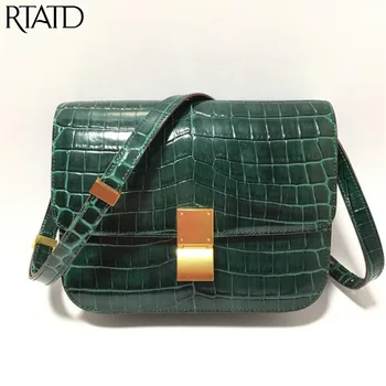 

New Genuine Leather Women Bag Retro Design Lady Shoulder Bag 2 Size Handbags For Female Bolsa Q0212