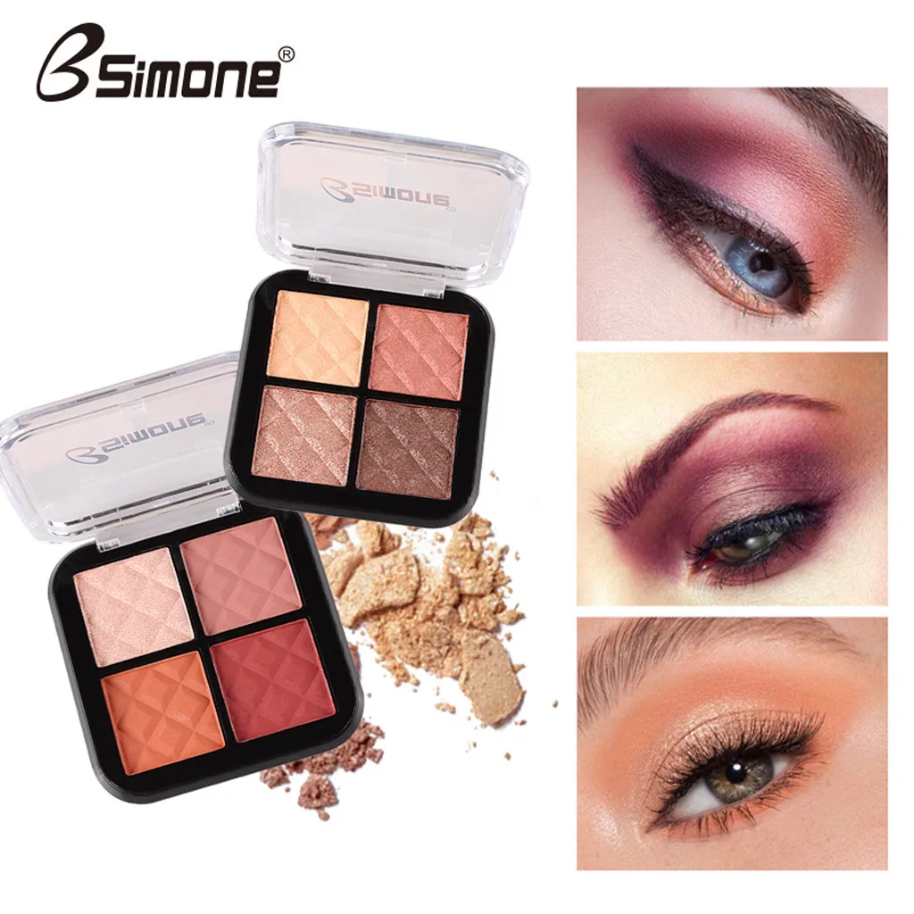 4 цвета Тени для век Mute Eyeshadow waterproof Перламутровые тени для век макияж