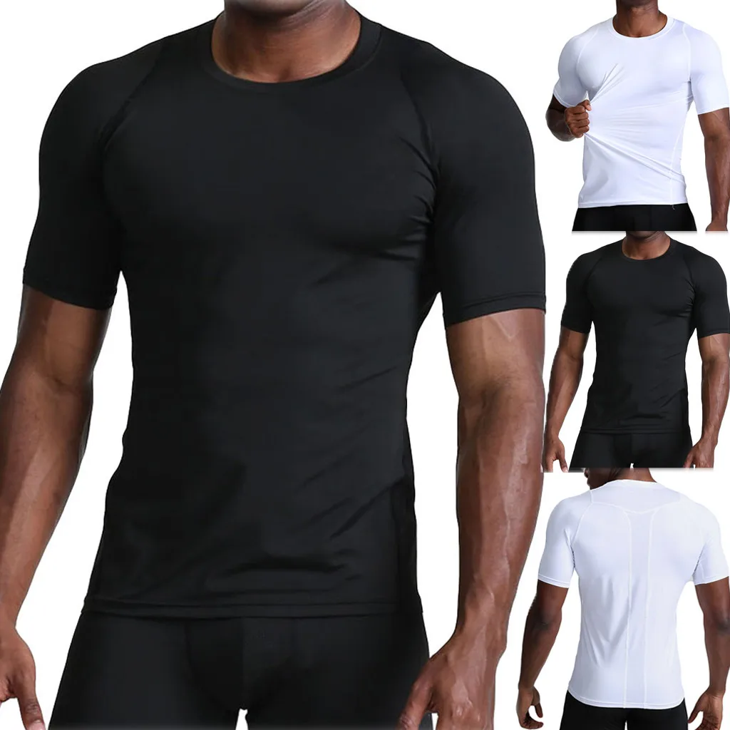 New Men Summer Plus Size Basketball Training Workout T Shirt Streetwear Casual Fast-drying Sports Fitness Clothing Gym T Shirt