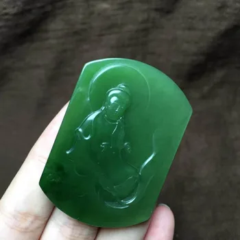 

Hetian yu Guanyin pendant, yu delicate and moist/