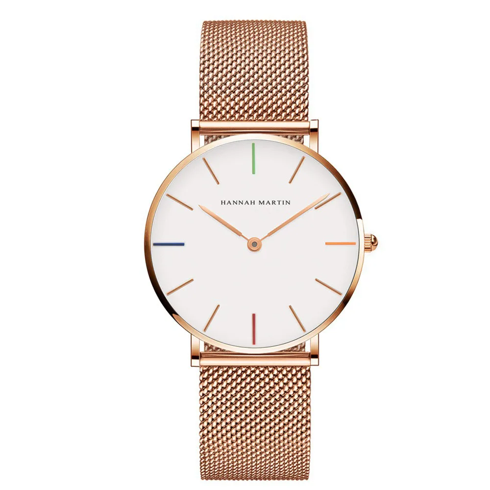 

Japan Quartz Movement High Quality 36mm Women Wrist Watch Stainless Steel Mesh Rose Gold Waterproof Ladies Watch Dropshipping