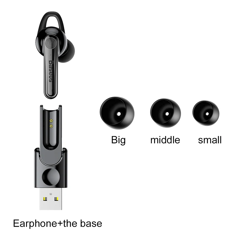 

Baseus Magnetic Charging Bluetooth Earphone Single Business Talking Bluetooth Earphones for Phone in Car With Free Charging Base