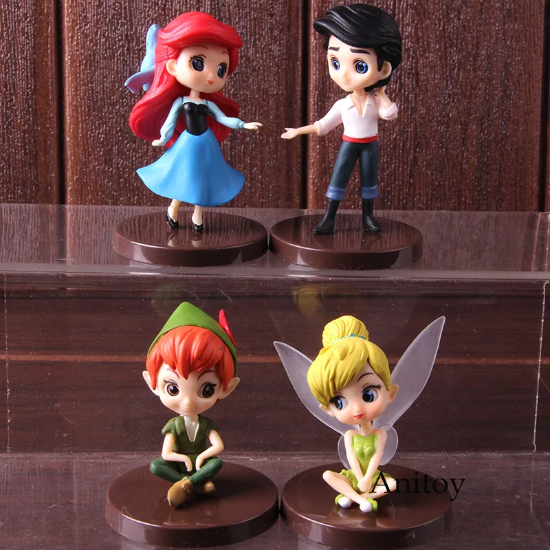 Q Posket QPosket Petit фантастическое время II Русалочка Ариэль принц Эрик Питер Пэн Tinkerbell фигурку игрушки 4 шт./компл