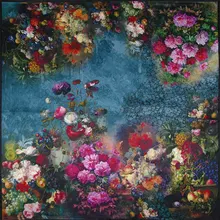 Чистый Шелковый шарф, женский шарф, Цветочный платок, шарф для волос, шелковая бандана, Хит, Цветочный платок на шею, квадратный шелковый платок