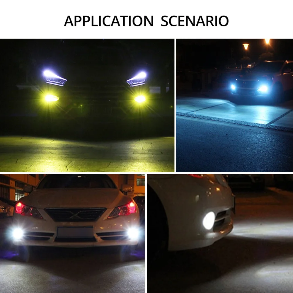 2 шт. Светодиодная лампа H11 Автомобильная противотуманная фара LED H8 9005/HB3 9006/HB4 H3 PSX24W