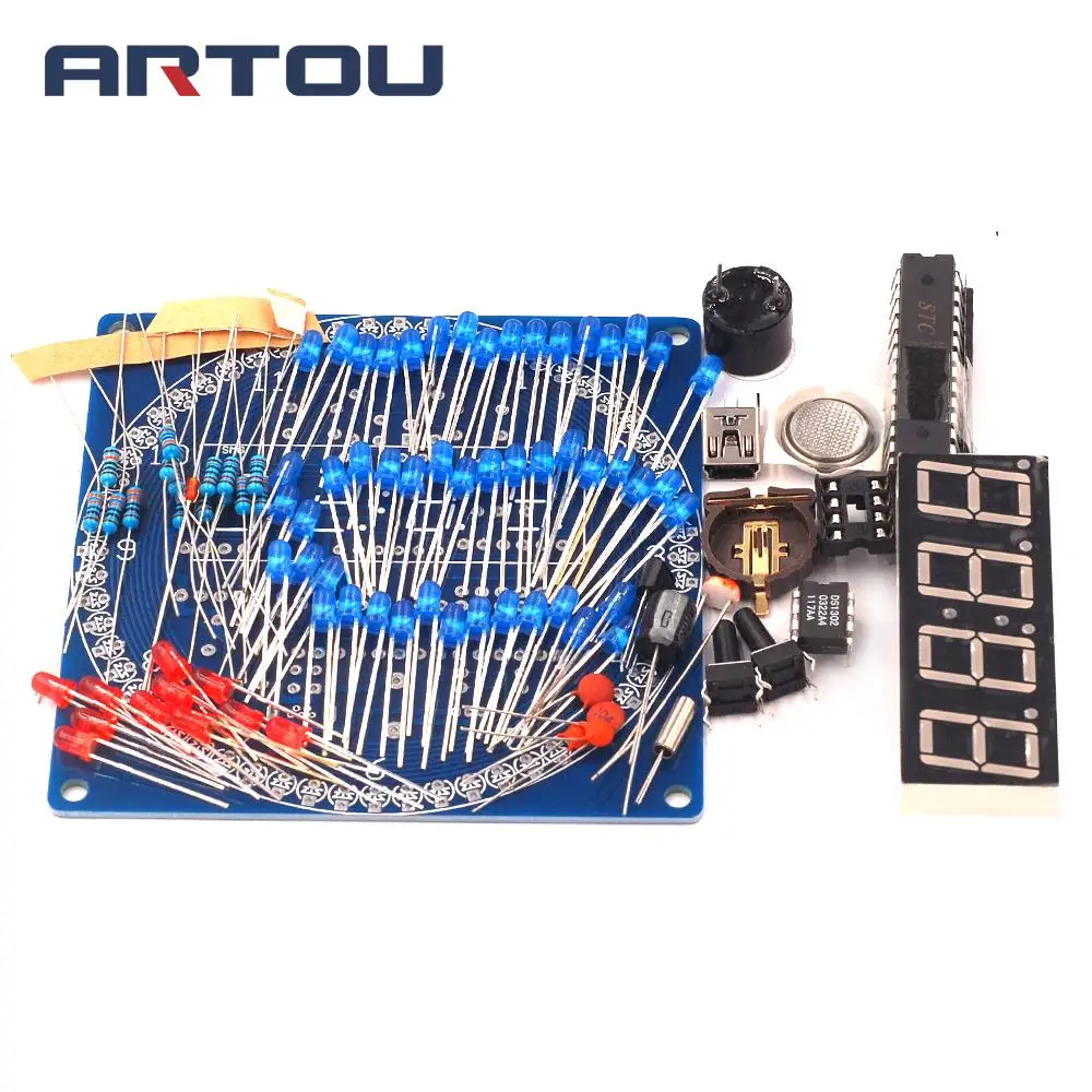 

Rotating DS1302 Digital LED Display Module Alarm Electronic Digital Clock LED Temperature Display DIY Kit Learning Board 5V