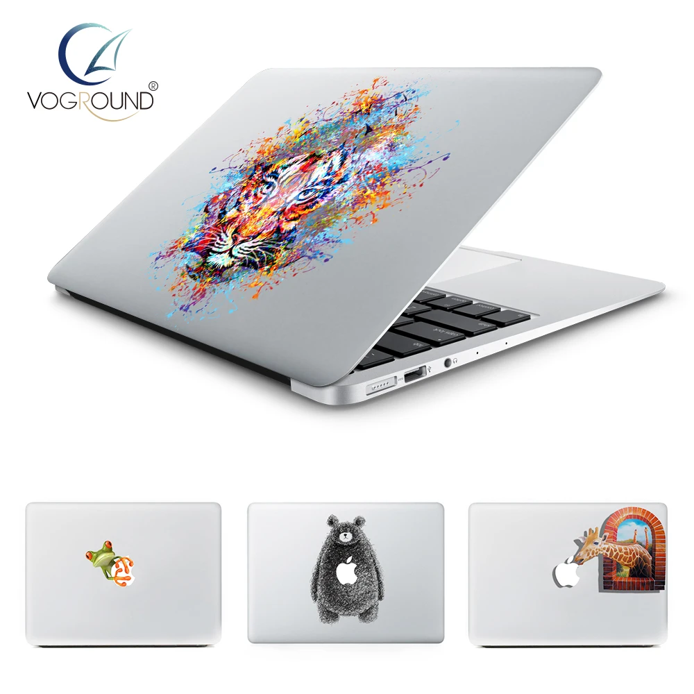 

VOGROUND Anti-Scratch Ultra Thin Lovely Animal Pattern Sticker Cute Cartoon Vinyl Decal Cover for Macbook 11 12 13 15 inch