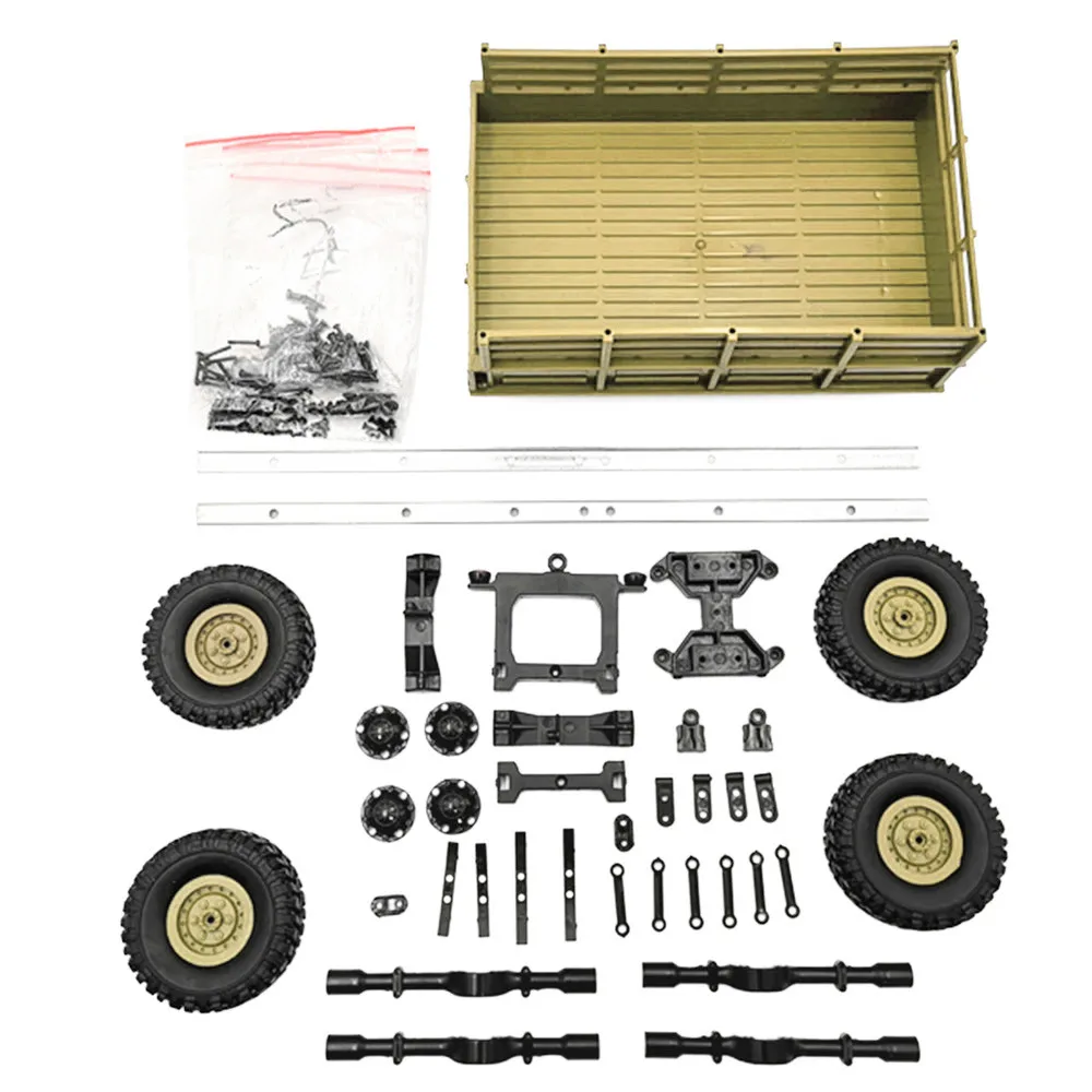 Радиоуправляемые автомобильные запчасти для WPL грузовиков с дистанционным управлением, автомобильный апгрейд трейлер, DIY набор деталей, пластиковый Металл для WPL 1/16, военный грузовик, Радиоуправляемый автомобиль - Цвет: Yellow