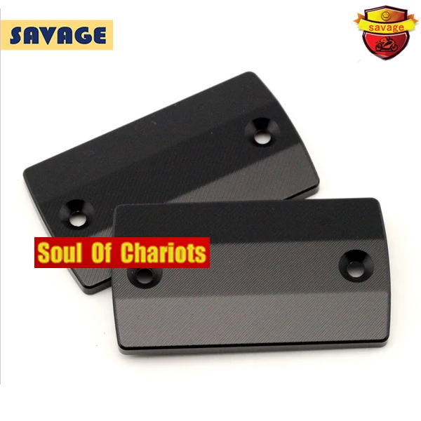 

For SUZUKI AN 650 Burgman 2004-2015 Motorcycle Front & Rear Brake Master Cylinder Reservoir Cover Cap Black 3D engraving