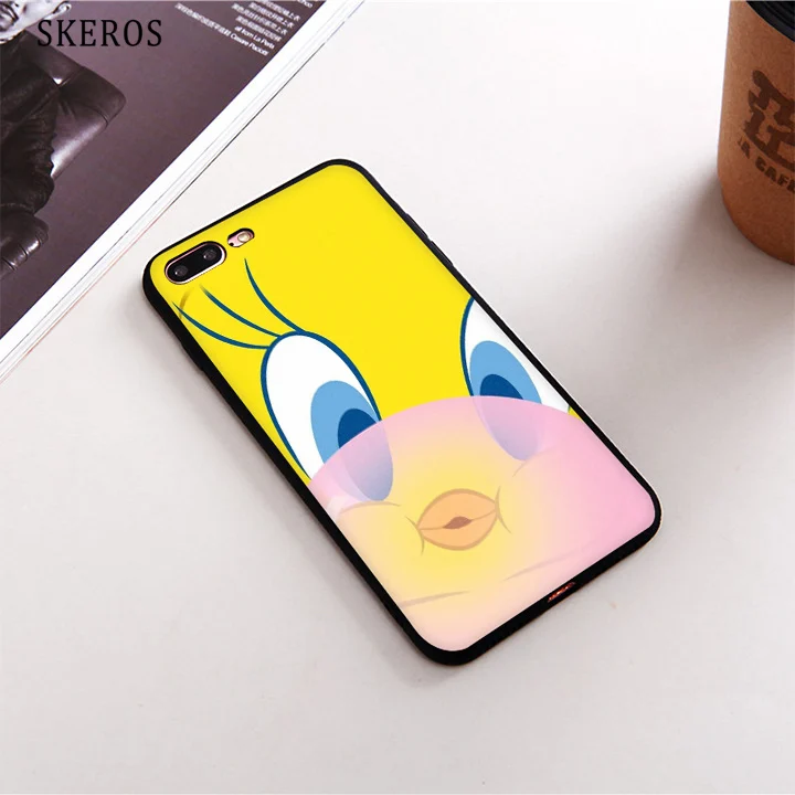 SKEROS looney tung птичка Твити 3 ТПУ мягкий чехол для телефона iPhone X 5 5S Se 6 S 7 8 Plus # da238 |