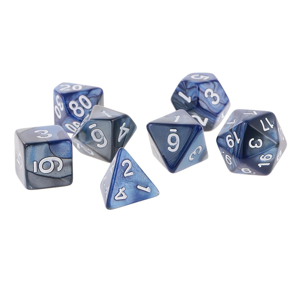 New 7PCS Two Colors Polyhedral Dice 16mm for Dungeons and Dragons Table Games Party Colorful Accessories for Board Game