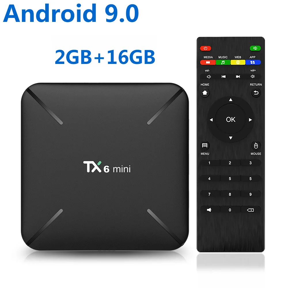 2G 16G Tanix TX6 Мини Смарт ТВ приставка android 9,0 Allwinner H6 2G+ 16G 2,4 GHz WiFi Поддержка 4K H.265 ТВ приёмник Netflix приставка TX6mini - Цвет: 2G 16G