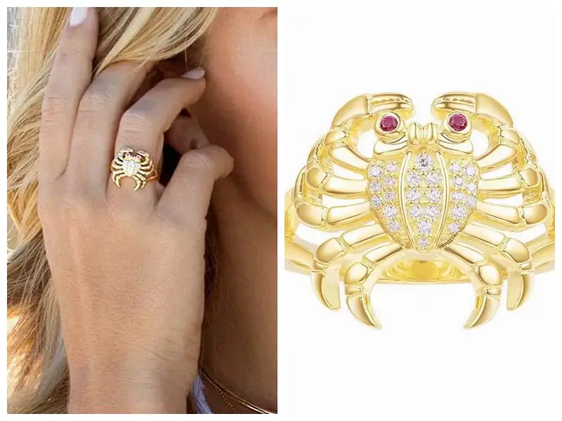

ZOZIRI women jewelry monaco silver sea crab ring , 925 sterling silver jewelry cubic zircon wedding rings luxury brand jewelry