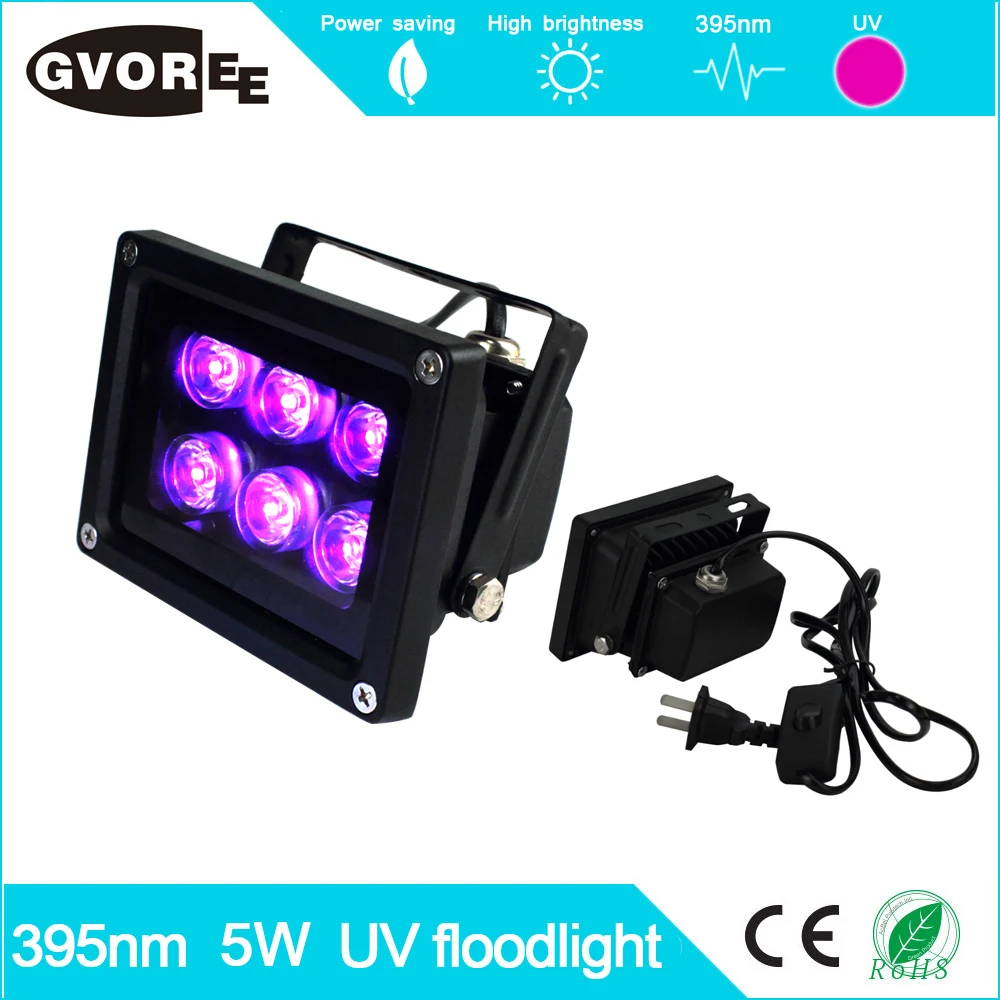 GVOREE 5W wavelength 395nm high frequency UV flood curing lights 395 glue floodlight LED for phone scree uv dry | Освещение