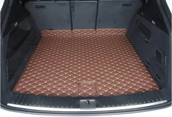 

JIOYNG Car Embroidery Leather Full Rear Trunk Tray Liner Cargo Mat Floor Protector Foot Pad Mats For Porsche Cayenne 2018 2019