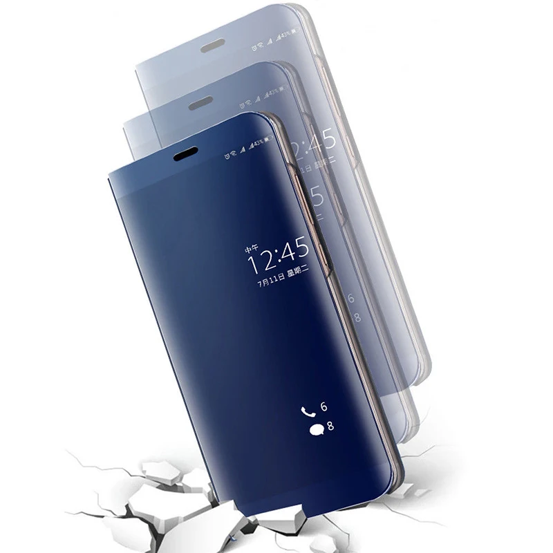 Магнитный флип чехол Smart View для Huawei Honor 8X/8X Max зеркальная задняя крышка с кожаным