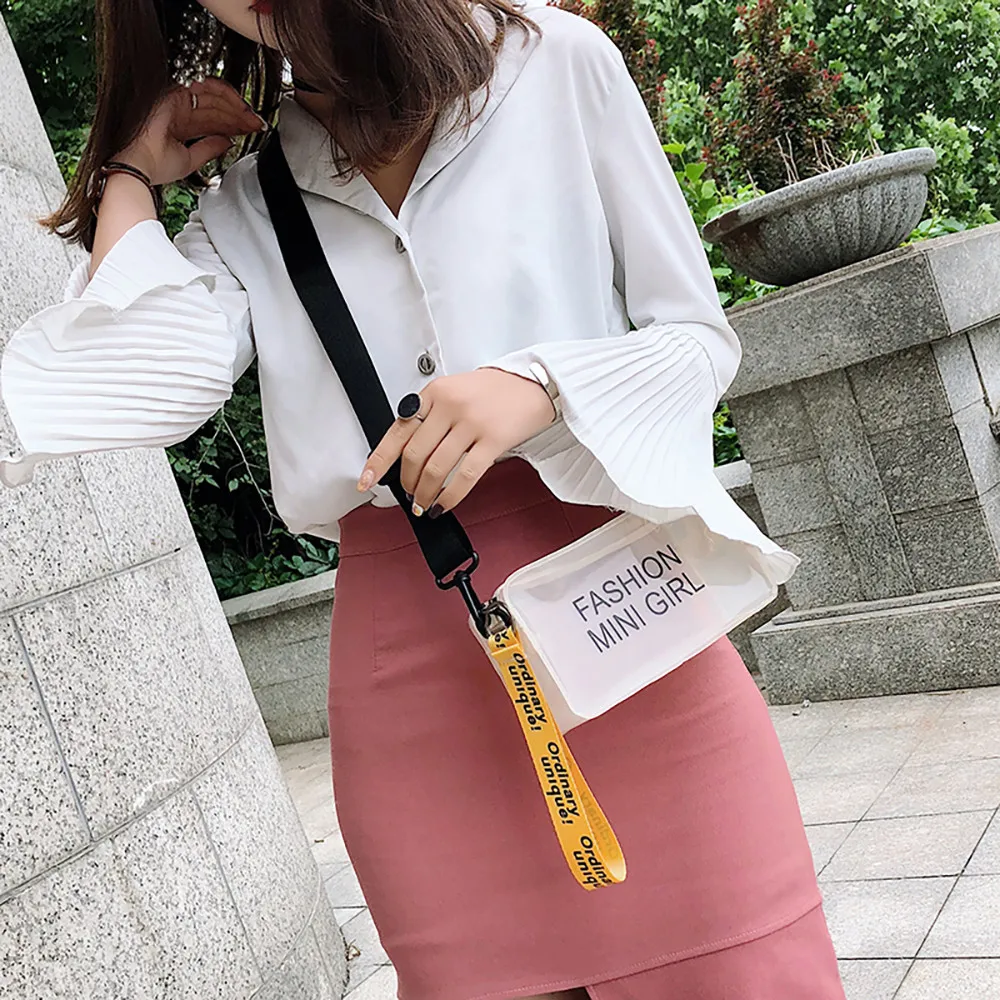 2019 woman transparent jelly shoulder city walking diagonal small square bag fanny pack pretty sexy waterproof package 40J4 (8) - 