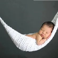 Вязаный детский белый гамак реквизиты для фотосъемки вязаный детский костюм для новорожденного фото Аксессуары Для фотосъёмки аксессуары 0-1 м или 3-4 месяца