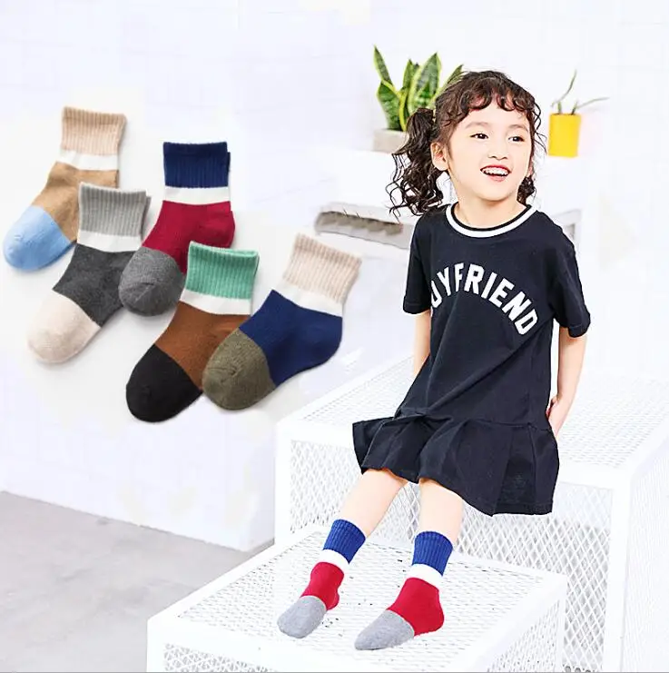 Детские носки, гольфы со смайликами, хлопковые осенне-зимние детские носки, носки для малышей - Цвет: cutiao
