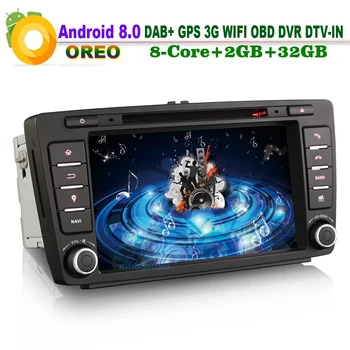 

Octa Core DAB+ 8"Android 8.0 Head Unit GPS DVD SD Navi Wifi MP3 Player Radio DTV-IN Car CD player for Skoda Octavia 2009-2012