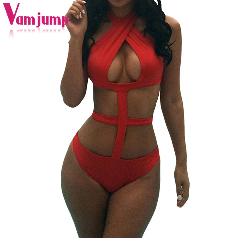 VamJump повязки Крест накрест Плавание одежда Для женщин 2018 Одна деталь из костюм