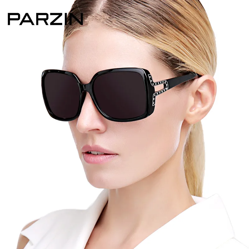 Parzin роскошные солнцезащитные очки со стразами Для женщин Винтаж поляризационные Для женщин женские солнцезащитные очки де золь с случае 9262
