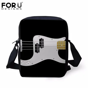 

FORUDESIGNS Fashion Guitar Design Women&Men Small Messenger Bags Canvas Ladies Cross Body Bags for Women Mini Girls Satchel Bags