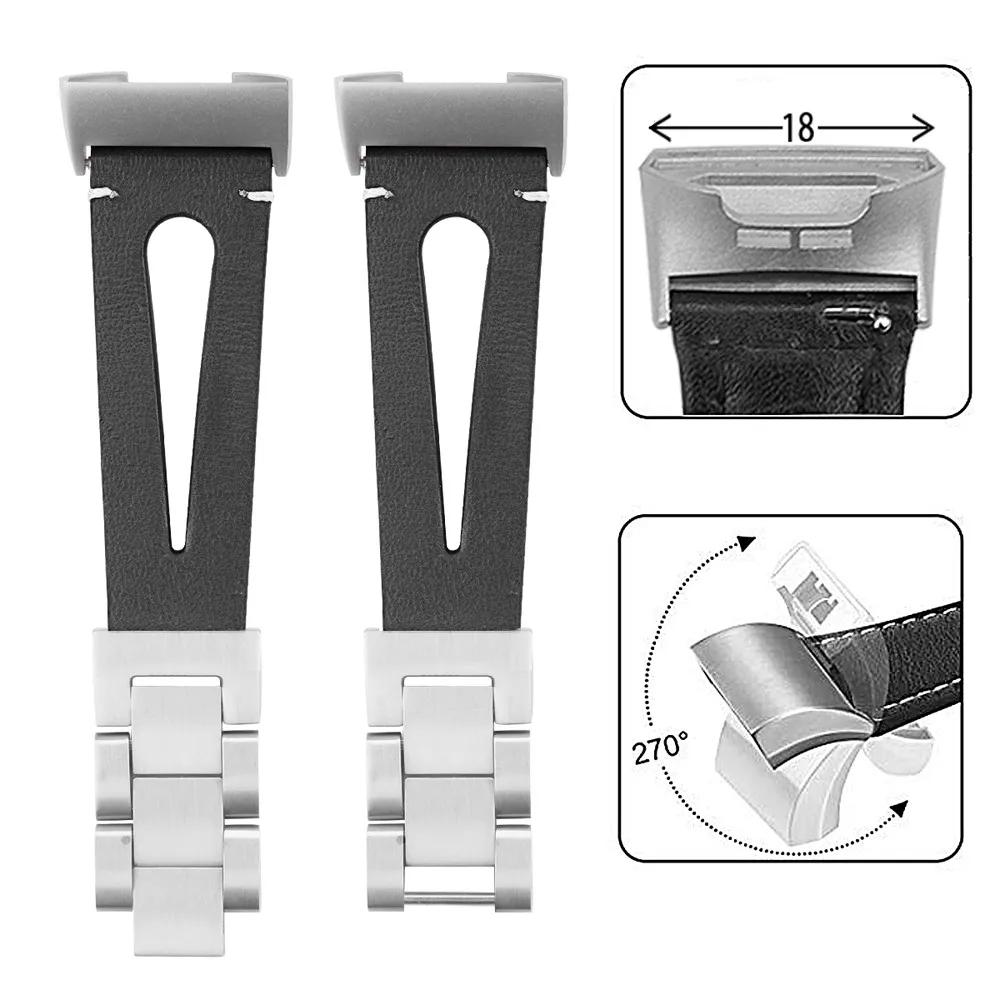

SmartWatch Smart Watch Strap Smartband mi band Replacement Leather Wristband Band Strap Bracelet For Fitbit Charge 3 Wristband