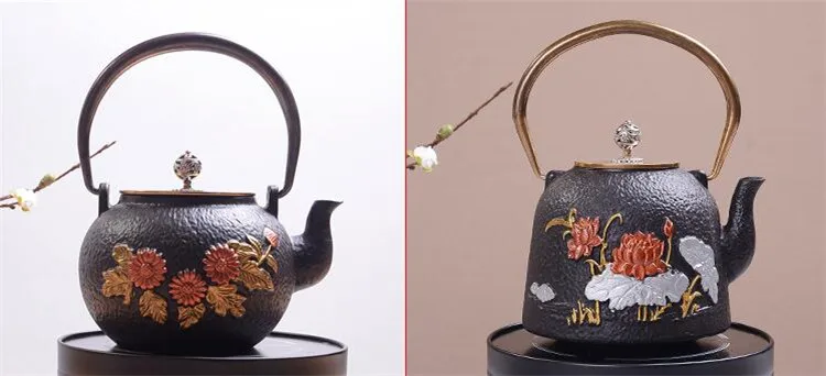 Чугунный чайник японский стиль Дракон и Феникс чайник с фильтром металл большой емкости посуда для напитков костюм Огонь Электрический алкоголь