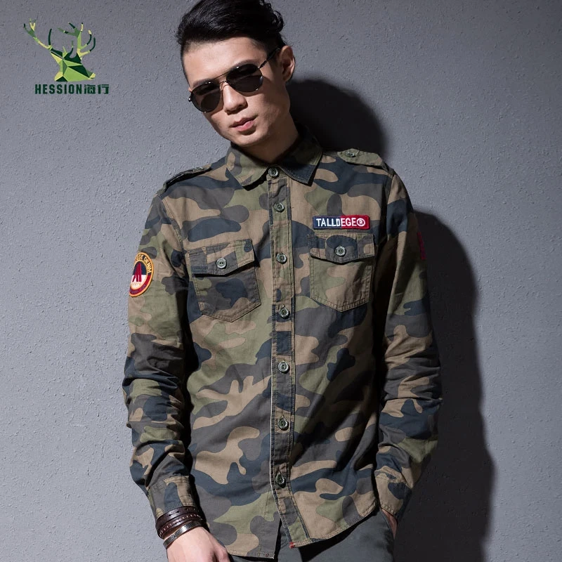 95 Cotton Camouflage shirt Men Breathable Army Combat casual Shirts