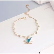 Браслет с синей птицей Новая мода Ювелирные изделия Подарки для девочек оптом