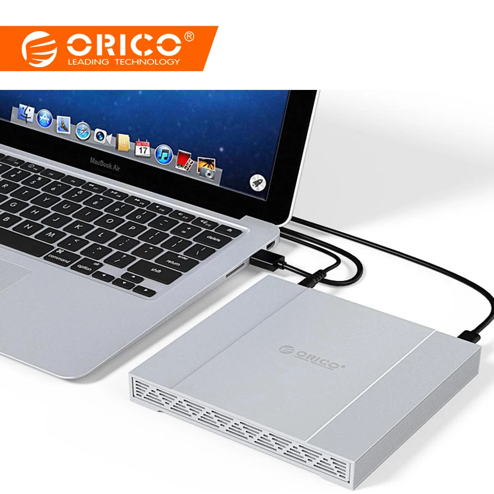 

ORICO 2.5 inch 2 Bay Aluminum Alloy Type-C Gen 2 Hard Drive Enclosure with Raid USB3.1 Gen2 10Gbps Hard Drive Enclosure