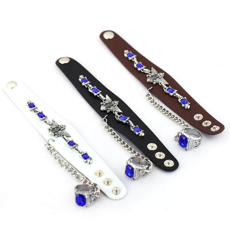 J Store, 3 цвета, браслеты в стиле панк Kuroshitsuji, Черный дворецкий, популярные кожаные браслеты в виде животных, ювелирные изделия для косплея для поклонников, вечерние аксессуары